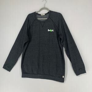 Marine Layer Men Sweater XL Gray Cotton Blend Pullover Modern Warfare Crewneck